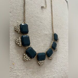 Emerald Green & Gold Statement Bib Necklace - Elegant Wedding Guest Jewelry